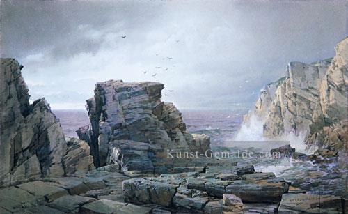 Eine Felsenküste Szenerie William Trost Richards Ölgemälde